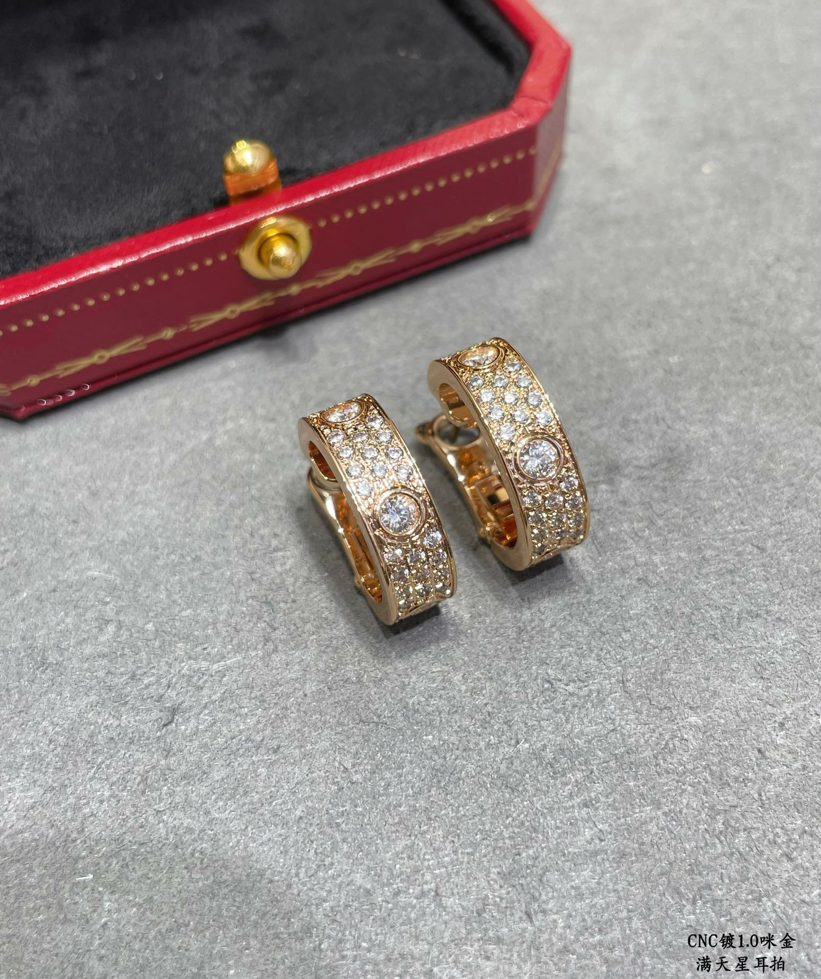 Cartier Wide version full pave Earrings