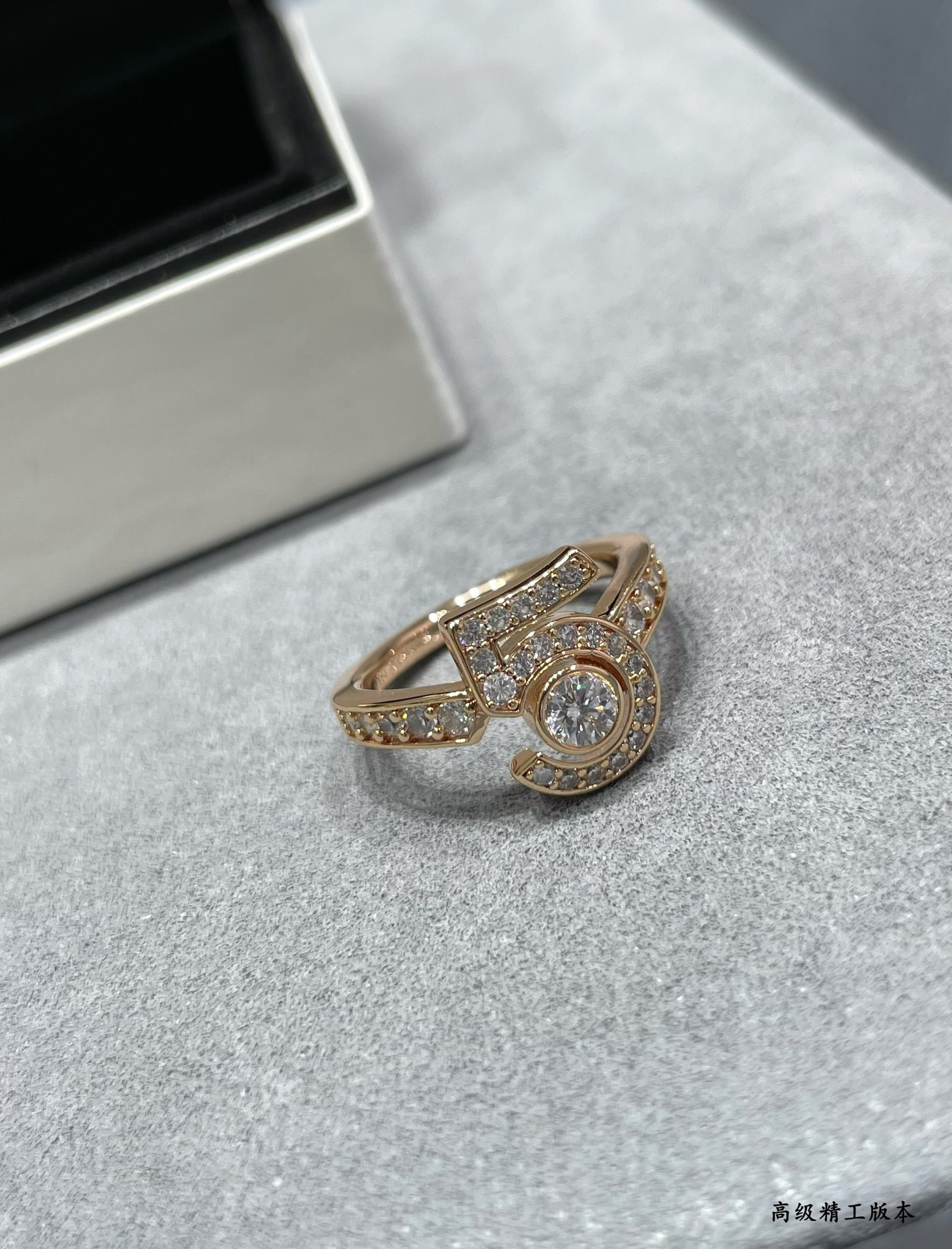 Chanel 5-word full diamond Ring