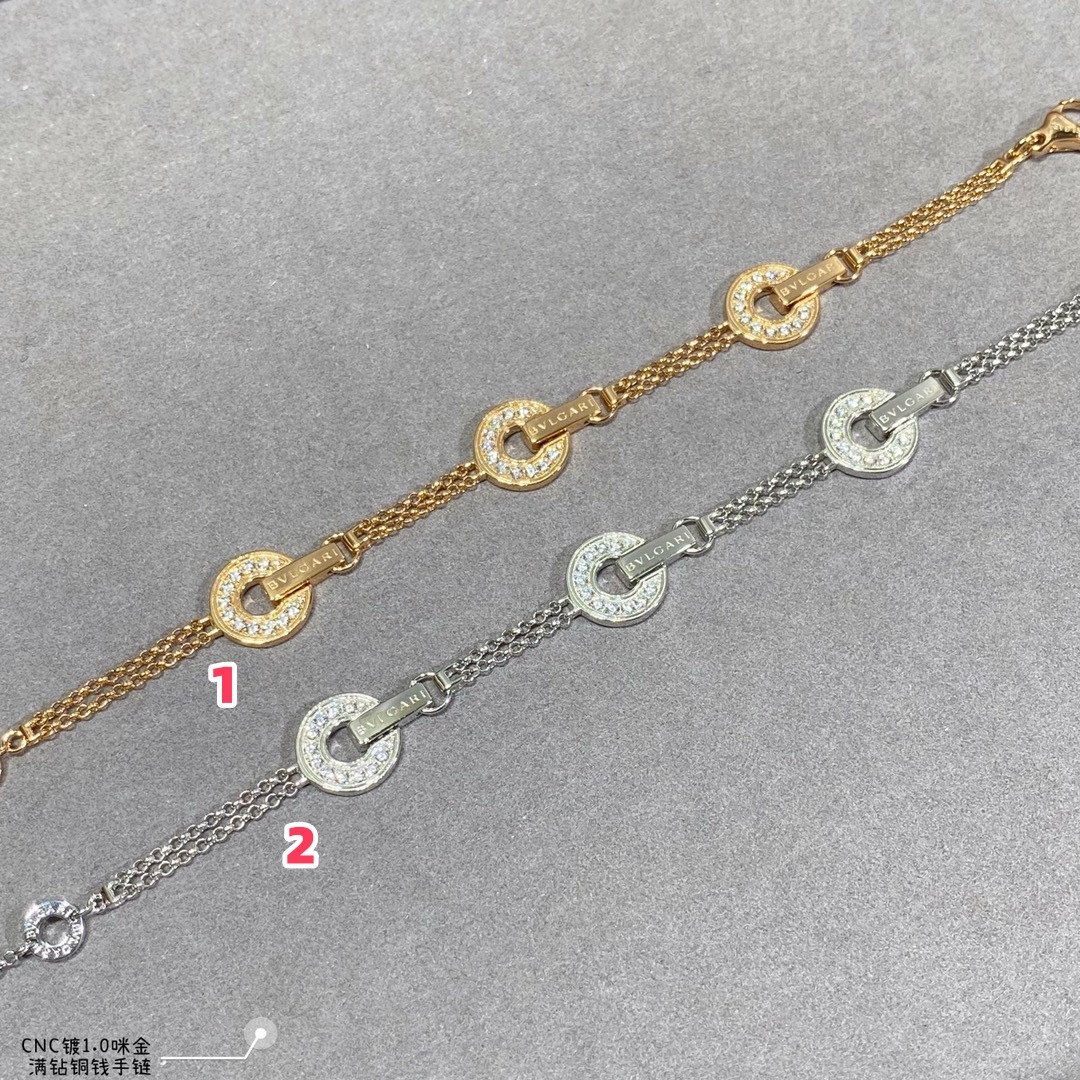 Bvlgari Full diamond copper coin Bracelet