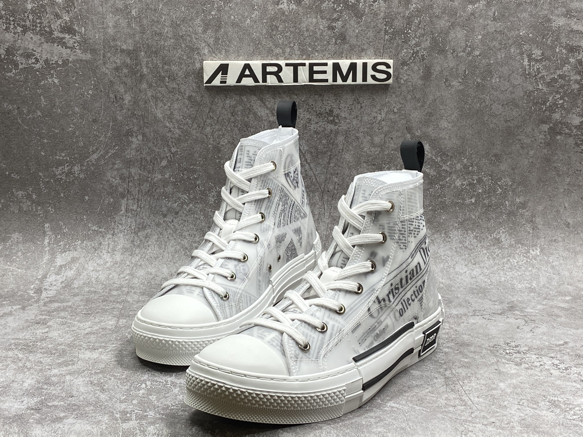 Dior B23 High Top Daniel Asham Newspaper
