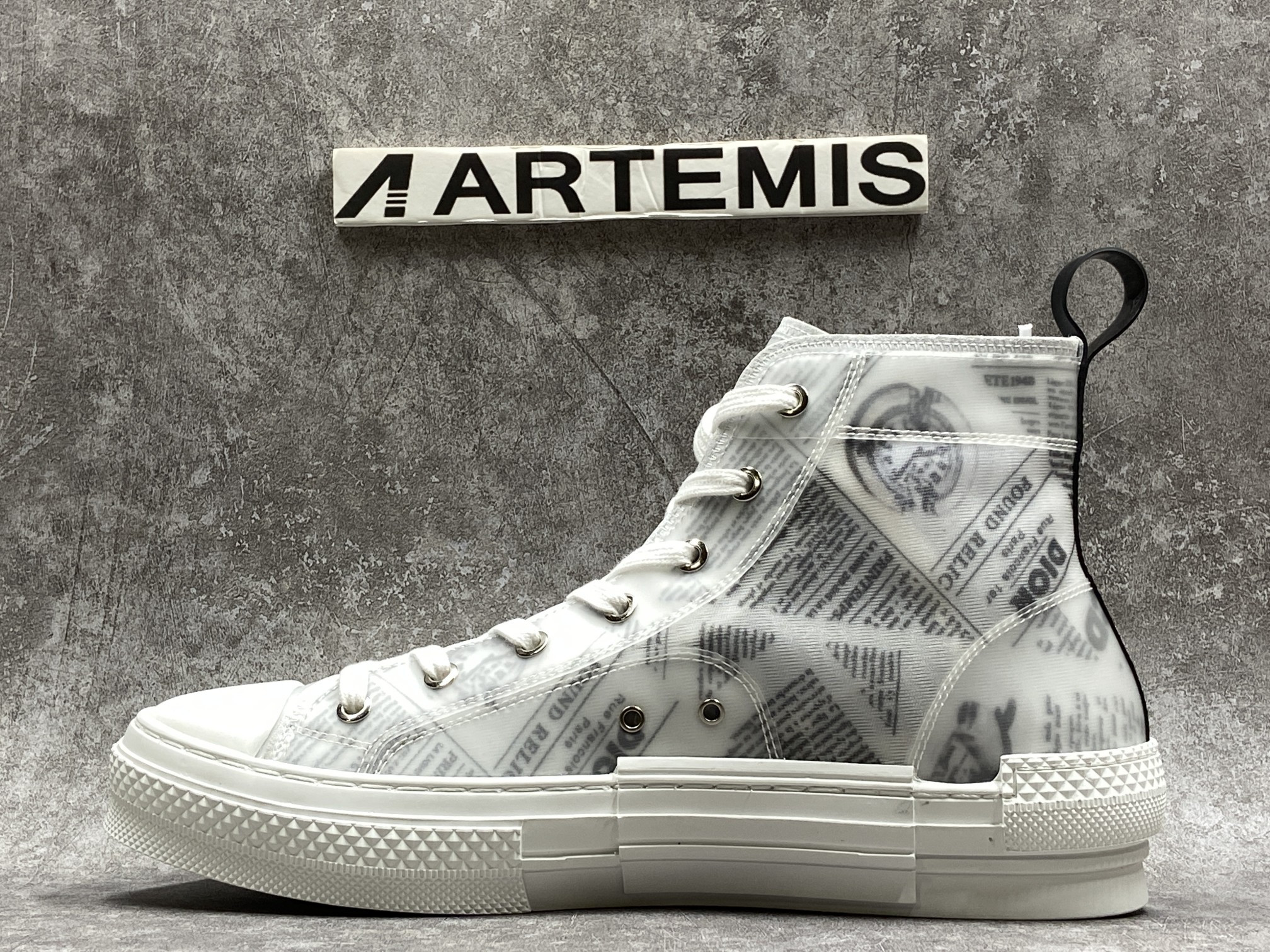 Dior B23 High Top Daniel Asham Newspaper