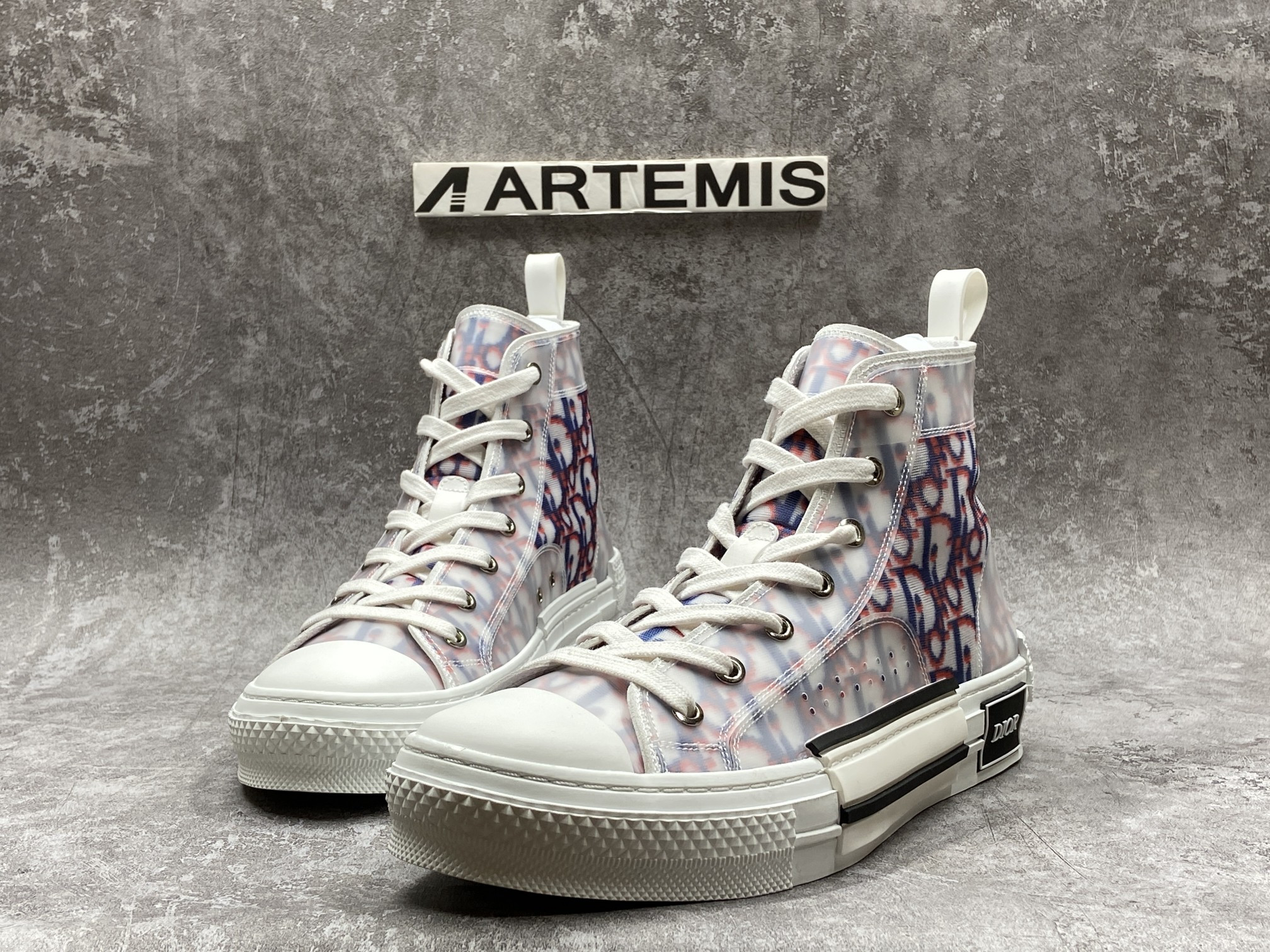 Dior B23 High Top Red Blue Oblique