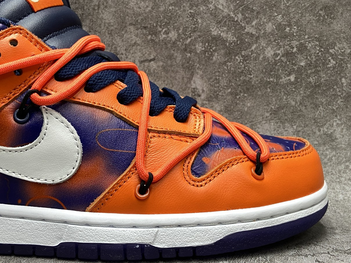 OFF WHITE x Nike Dunk Low x FL Orange Navy Blue White