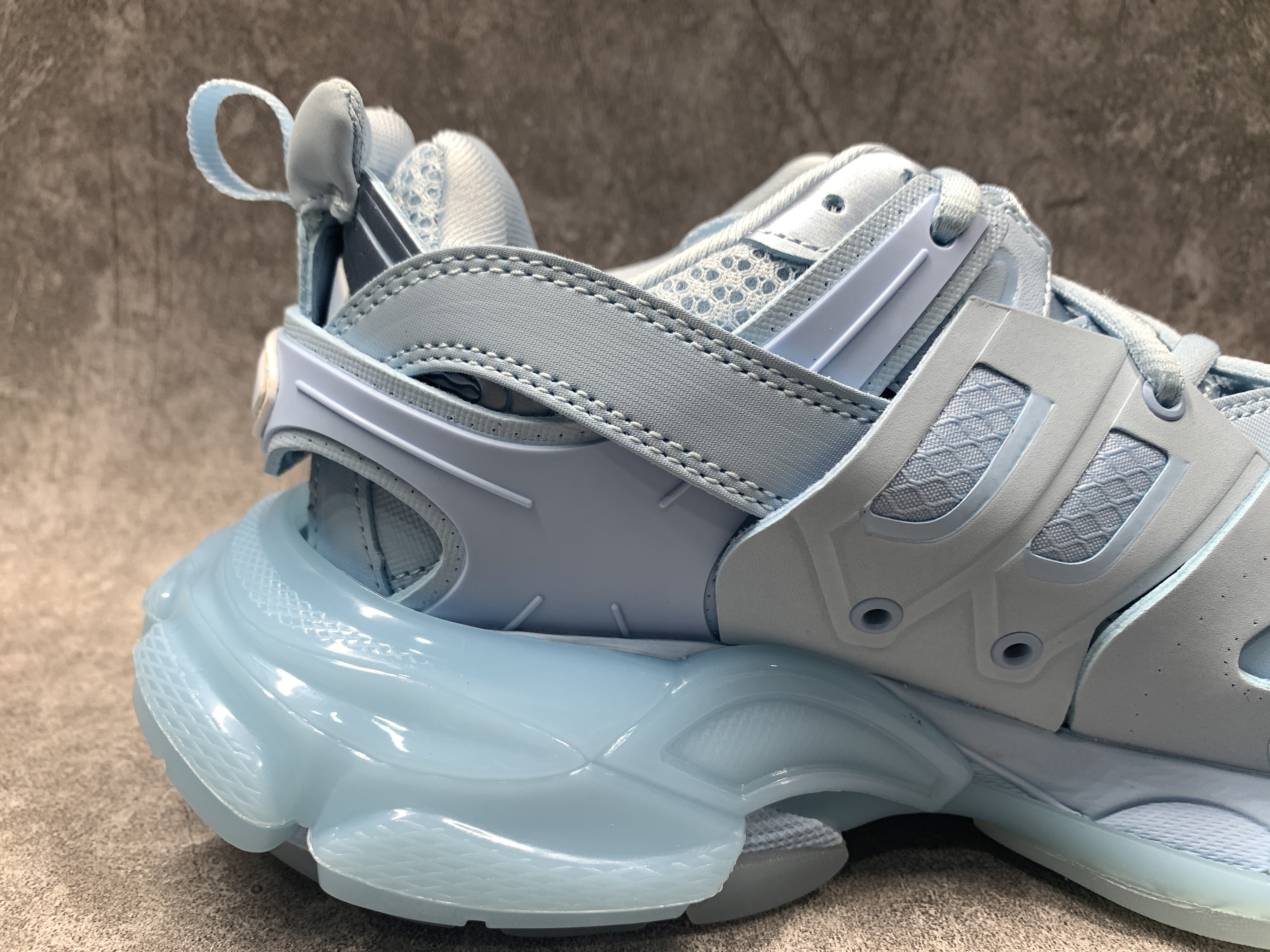 Balenciga Track Sneaker Clear Sole Light Blue