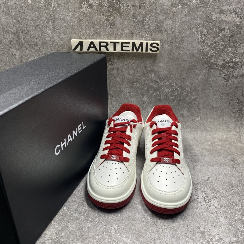 Chanel 22P Trainer White Dark Red