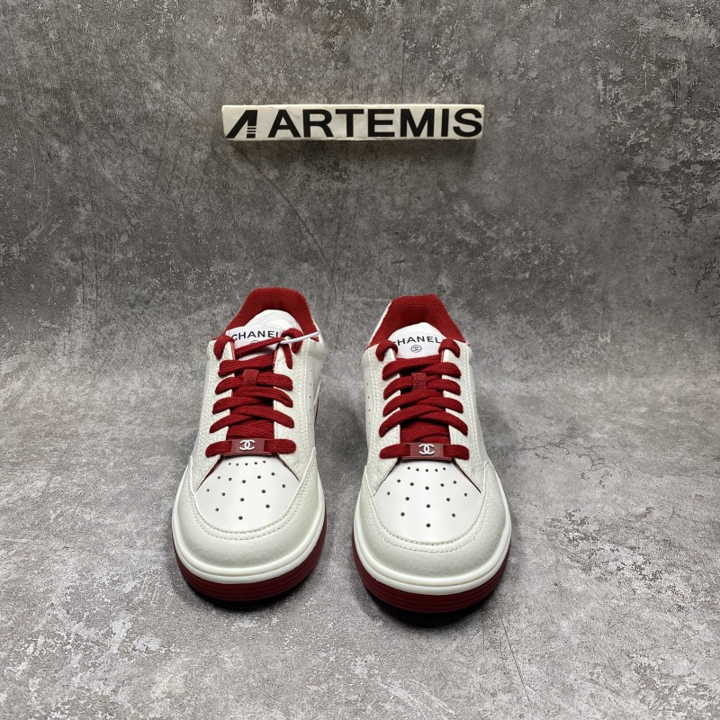 Chanel 22P Trainer White Dark Red