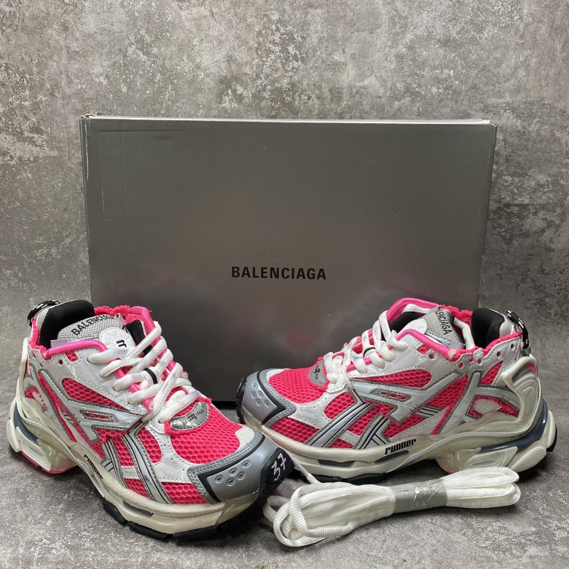 Balenciaga Wmns Runner Sneaker White Neon Pink