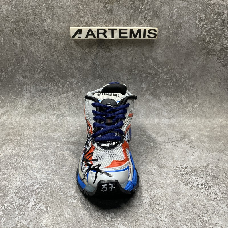 Balenciaga Graffiti Runner Sneaker In Blue