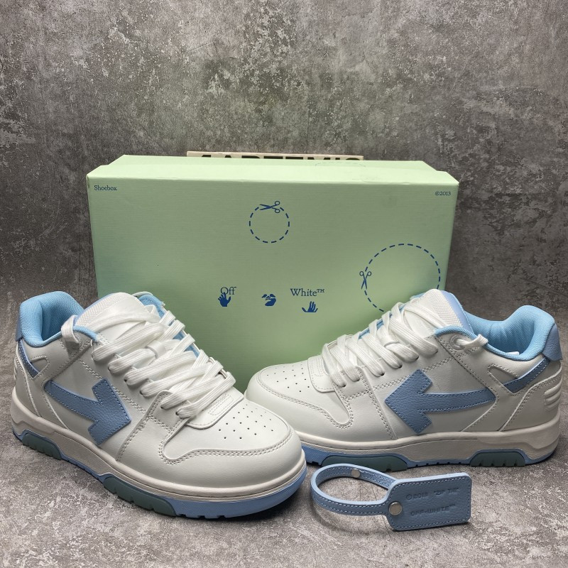 OFF-WHITE Out Of Office OOO 30 MM Low Tops White Light Blue