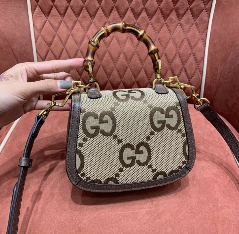 Gucci Mini Bamboo Handbag with Super Double G