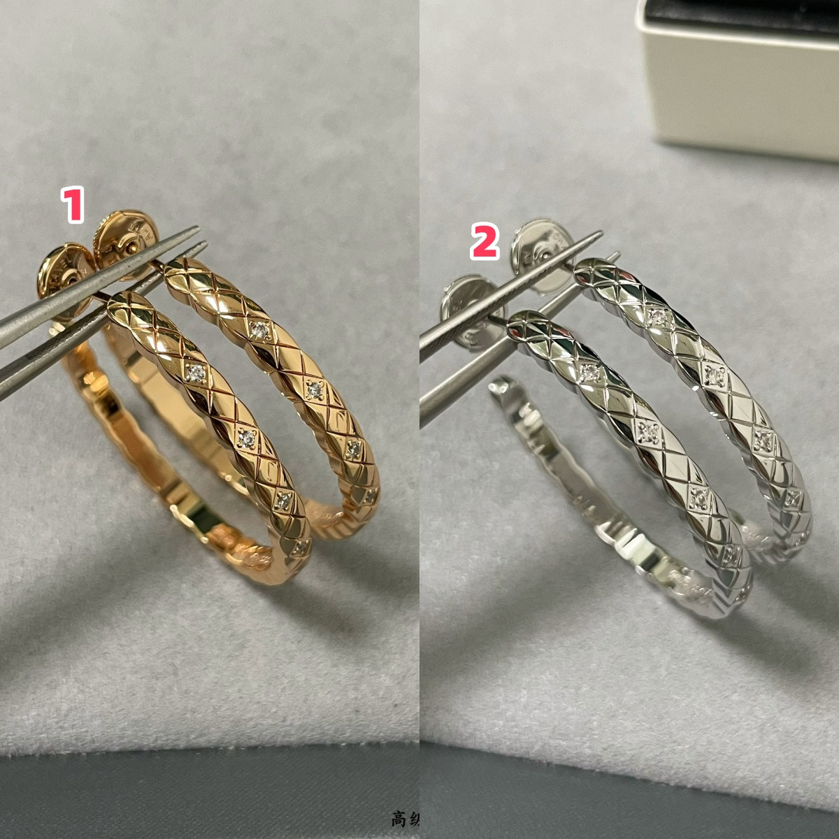 Chanel Large diamond-shaped diamond drill Earrings