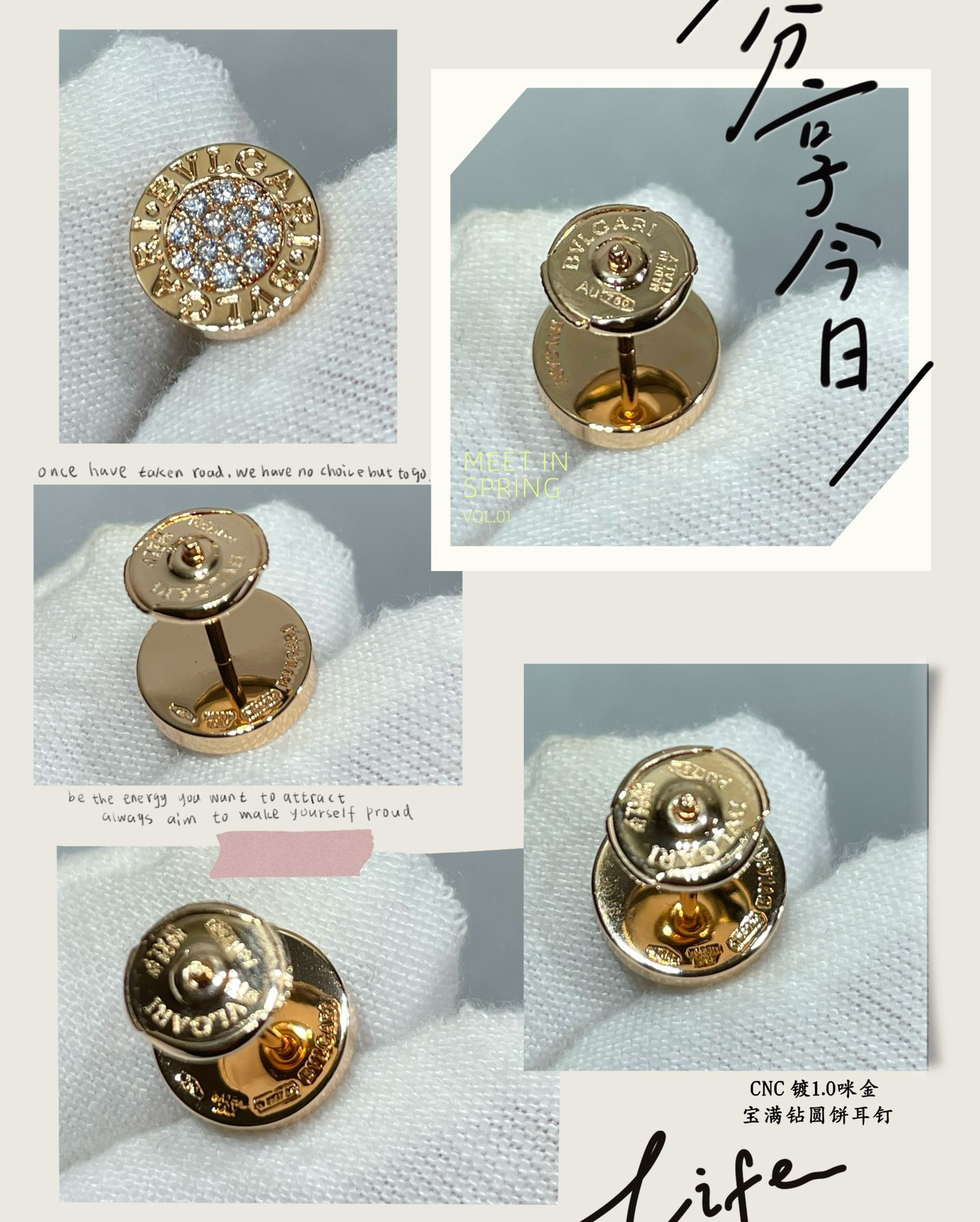 Bvlgari Diamond round cake Earrings