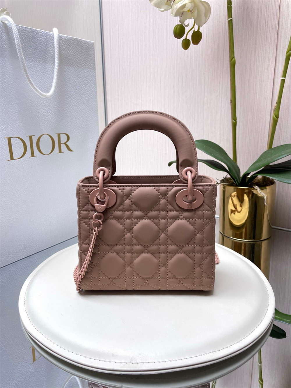 Mini Lady Dior Bag 6.5 x 6 x 3 inches