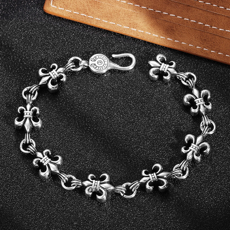 Ch*0me He**ts scout flower bracelet, unisex material: 925 sterling silver