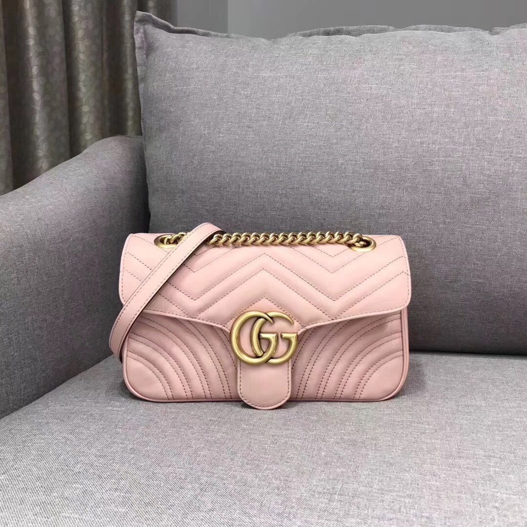 Gucci GG marmont should bag in pink 26cm