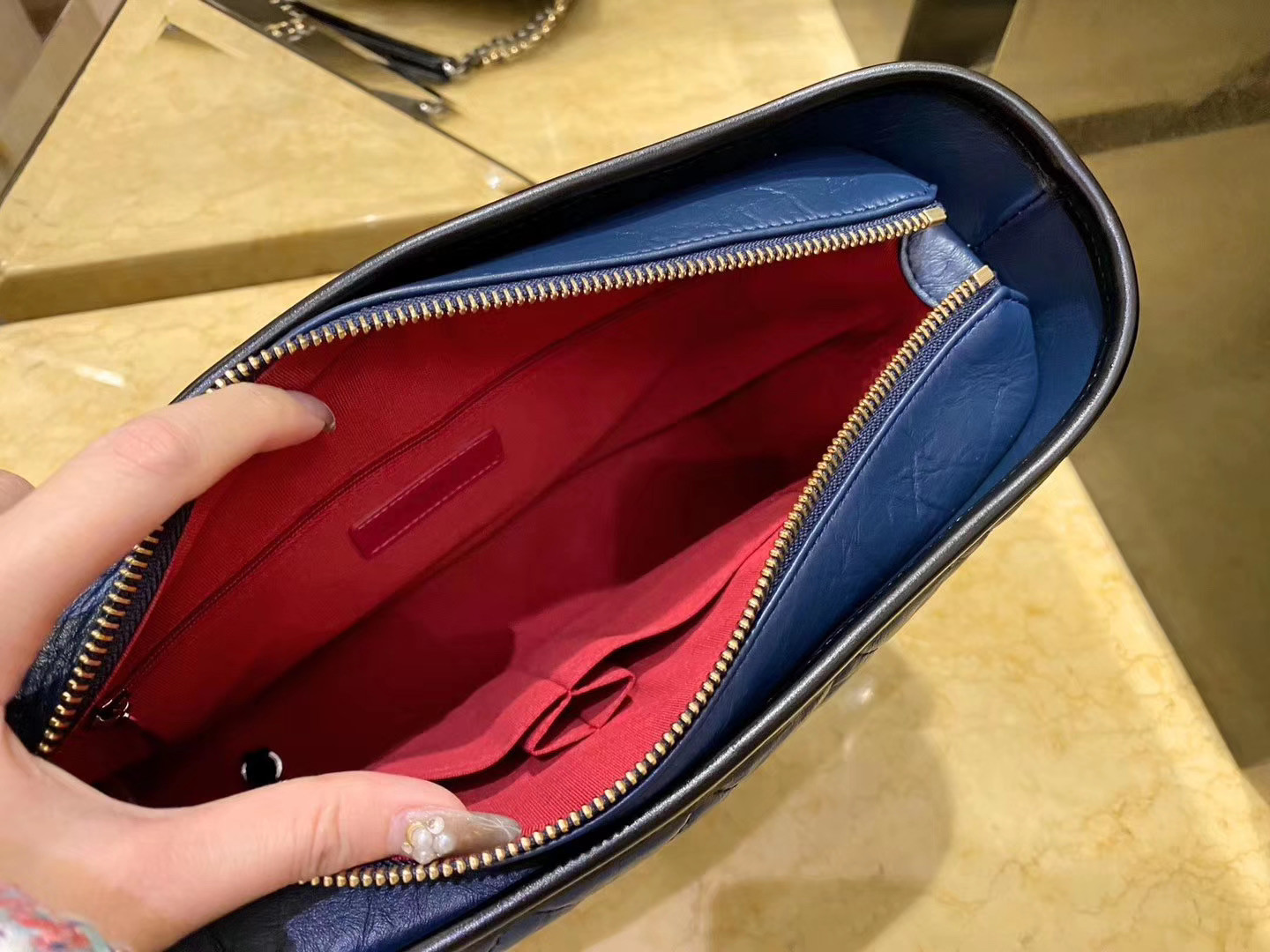 Chanel Gabrielle bag 28cm blue and black