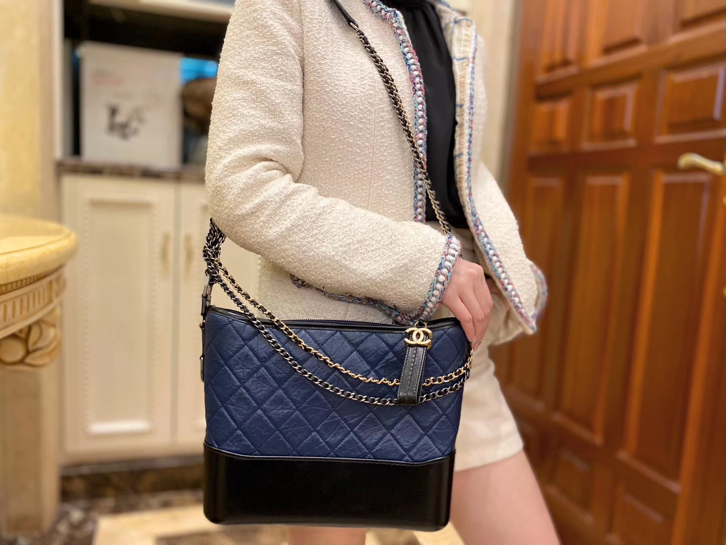 Chanel Gabrielle bag 28cm blue and black
