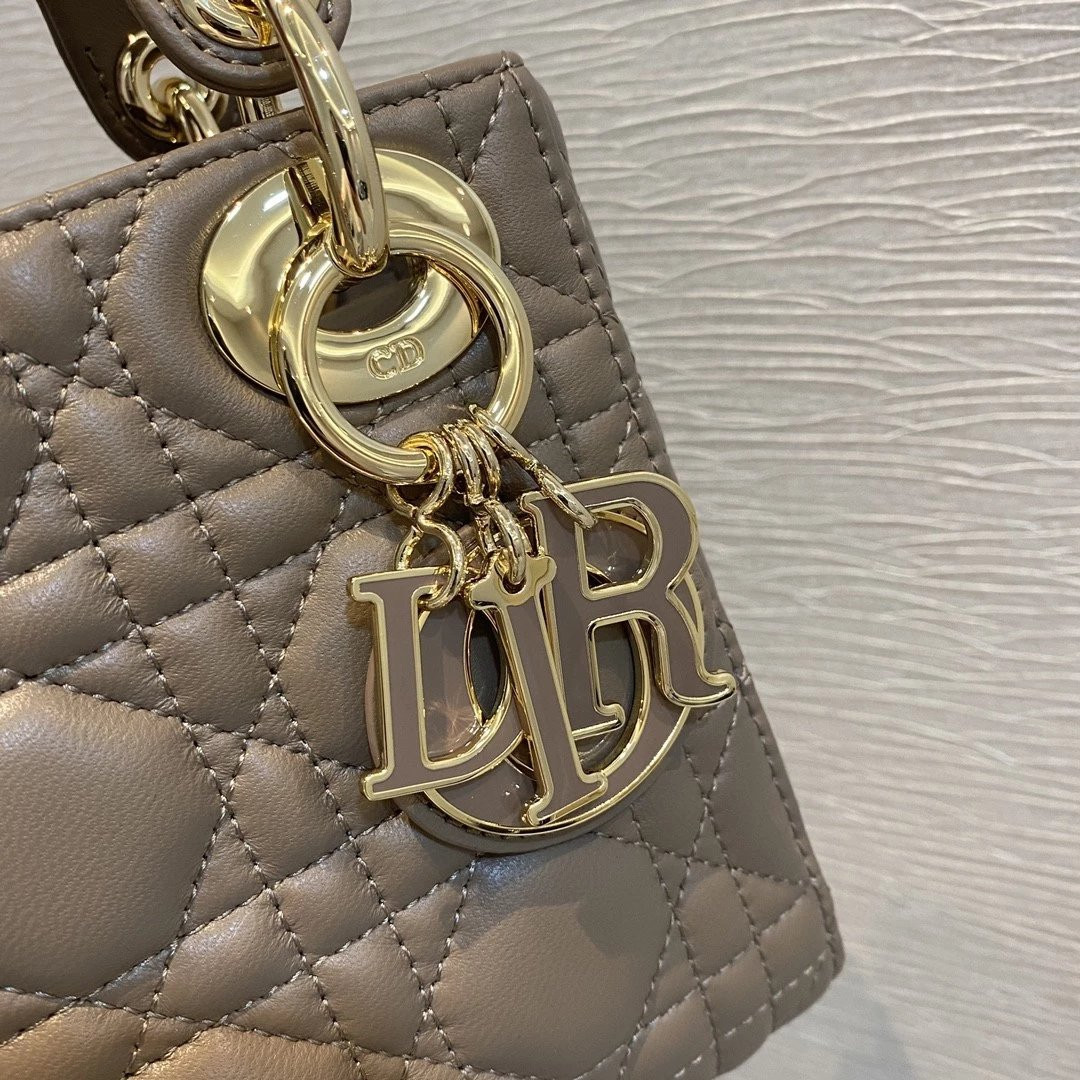 MINI LADY DIOR DIORAMOUR BAG 6.5 x 6 x 3 inches