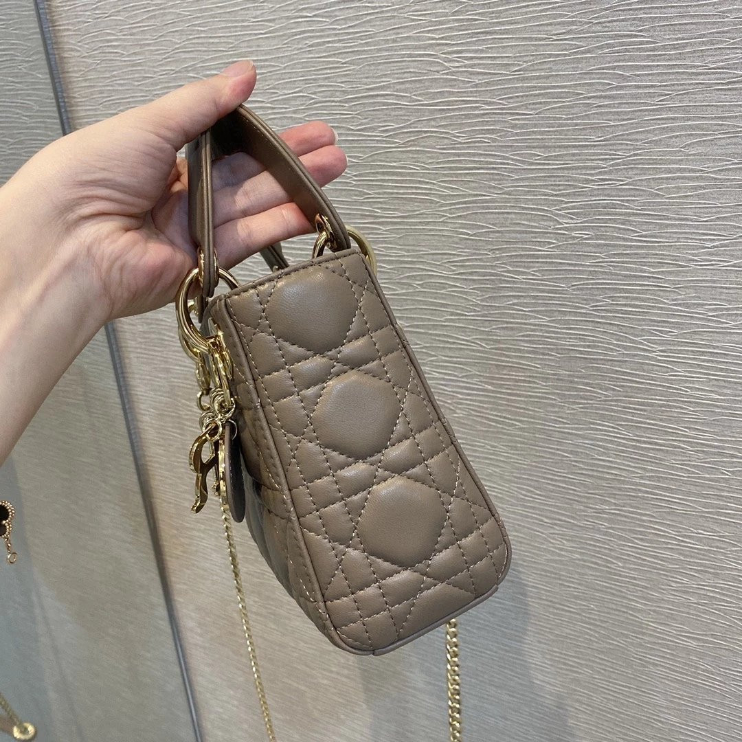 MINI LADY DIOR DIORAMOUR BAG 6.5 x 6 x 3 inches