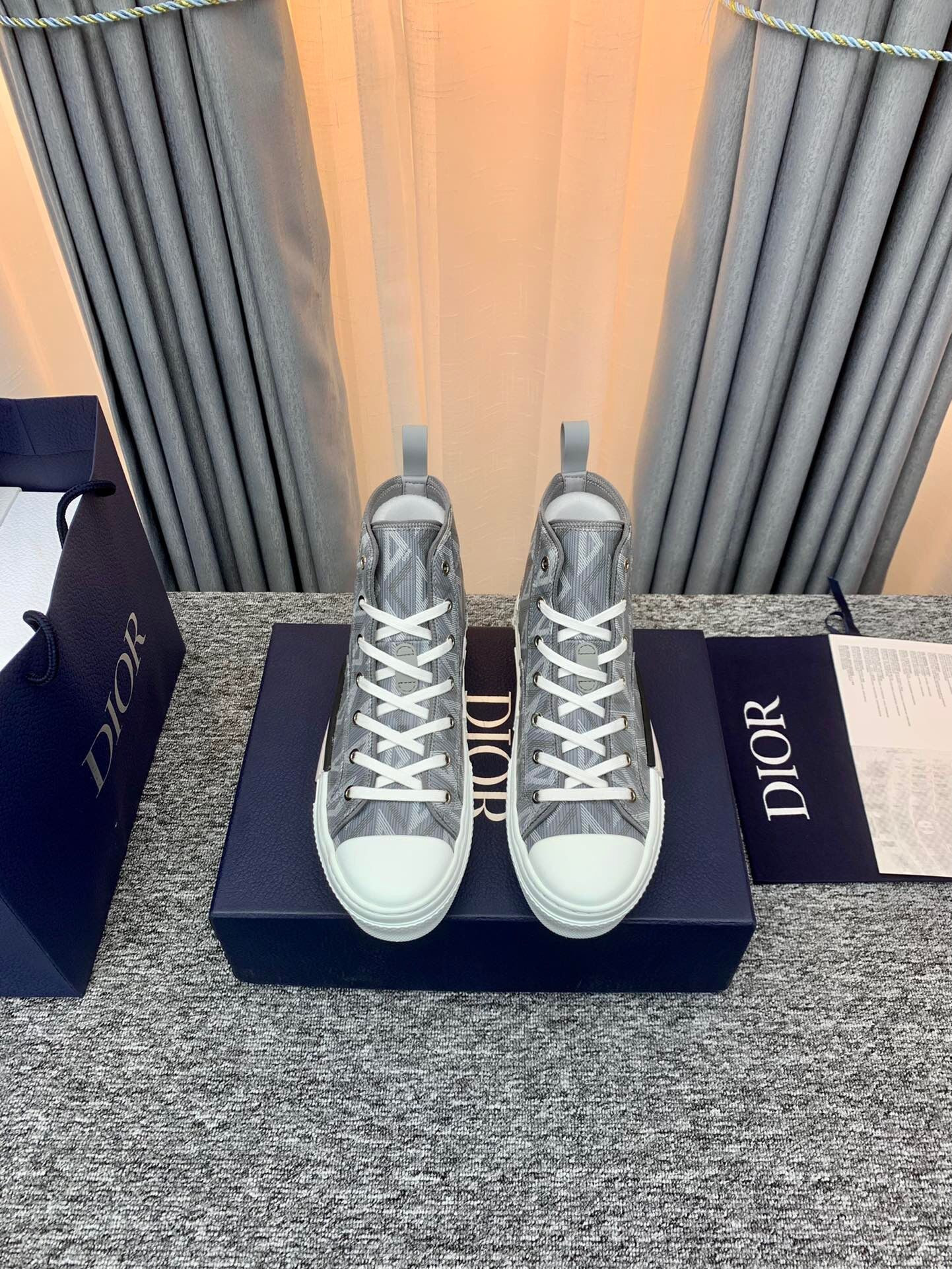 Dior B23 High Top Gray CD Diamond