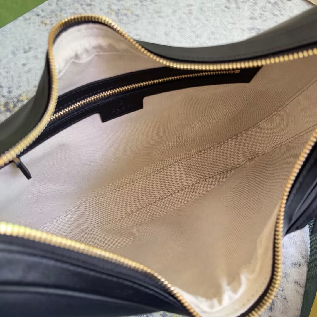 GUCCI ATTACHE MEDIUM SHOULDER BAG BLACK 13.8″W x 12.6″H x 2.4″D