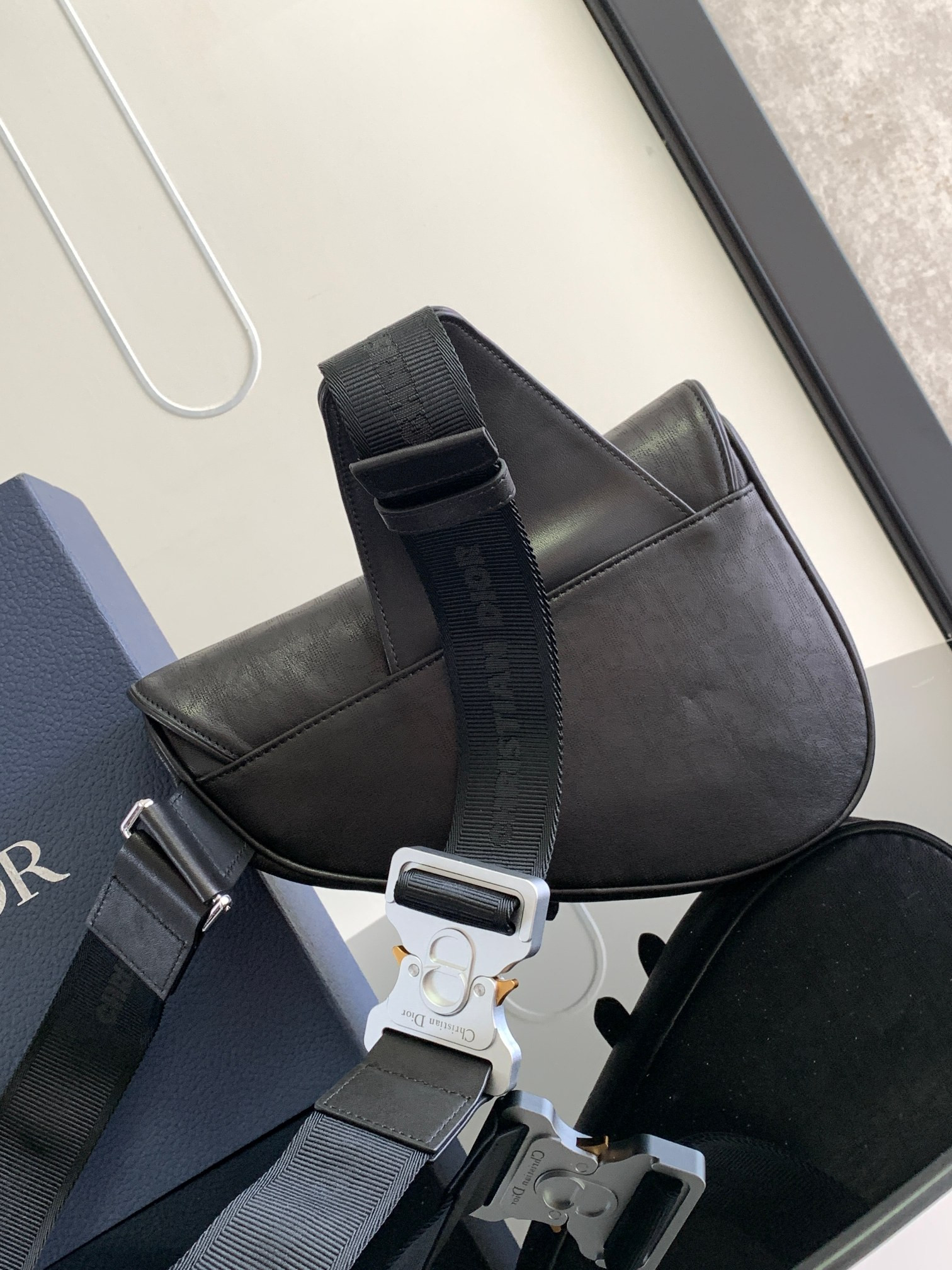 Christian Dior DIOR HOMME Bags Leather Black 26 x 19 x 4.5 cm