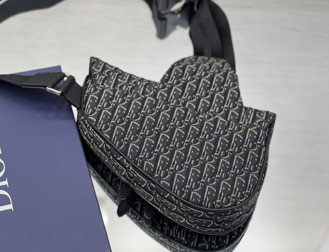 Christian Dior Saddle Crossbody Bag Oblique Canvas 26 x 19 x 4.5 cm