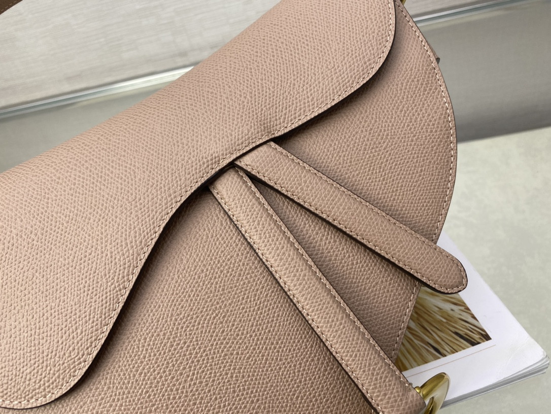 Dior Saddle Bag Warm Taupe Grained Calfskin 25.5x20x6.5cm