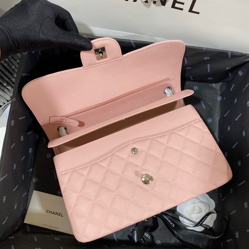 Chanel Classic Flap Jumbo 30cm CF Pink Silver 7.6 × 11.7 × 3.9 in