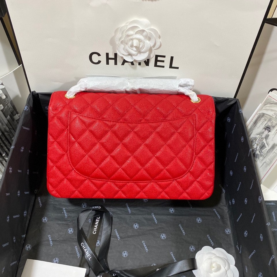 Chanel Classic Flap Jumbo 30cm CF Red Gold 7.6 × 11.7 × 3.9 in