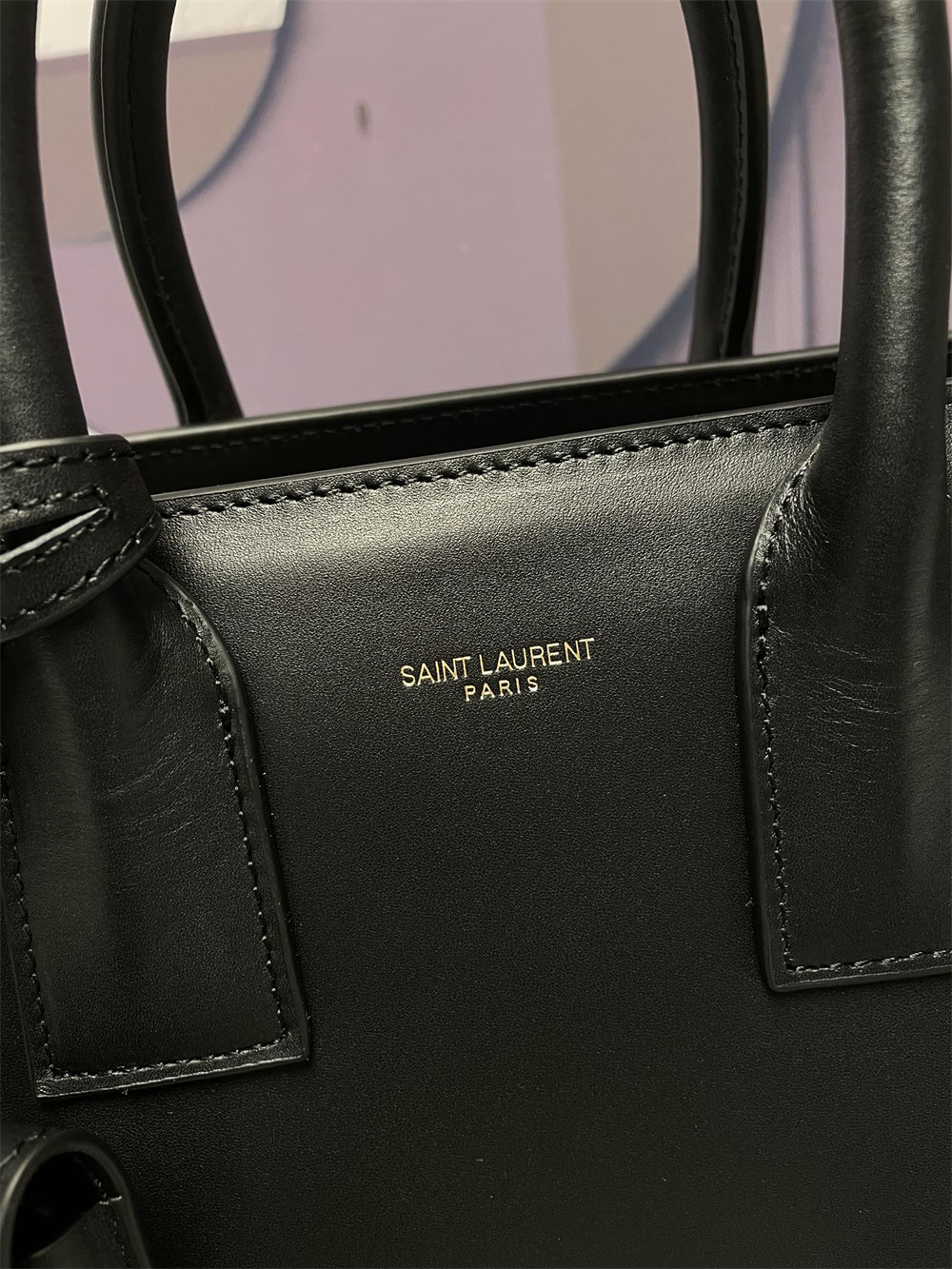 YSL SAC DE JOUR BABY IN SHINY LEATHER BLACK