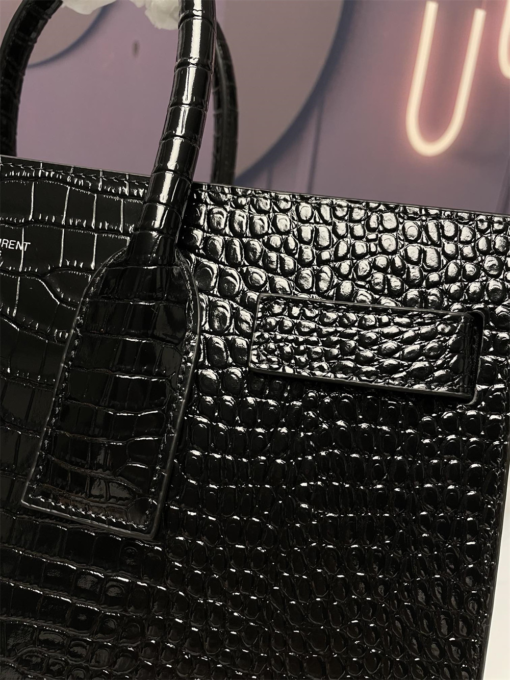 YSL SAC DE JOUR SMALL IN CROCODILE EMBOSSED LEATHER