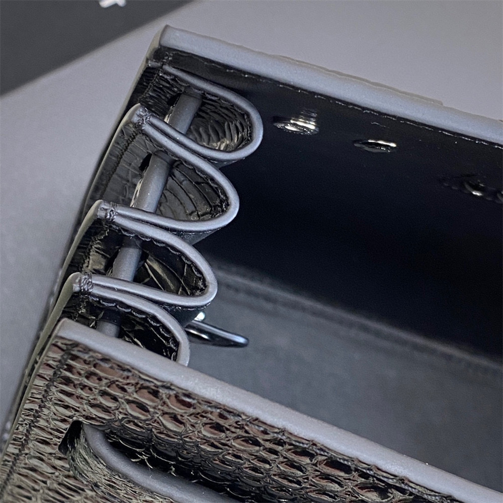 YSL SAC DE JOUR BABY IN CROCODILE EMBOSSED LEATHER BLACK