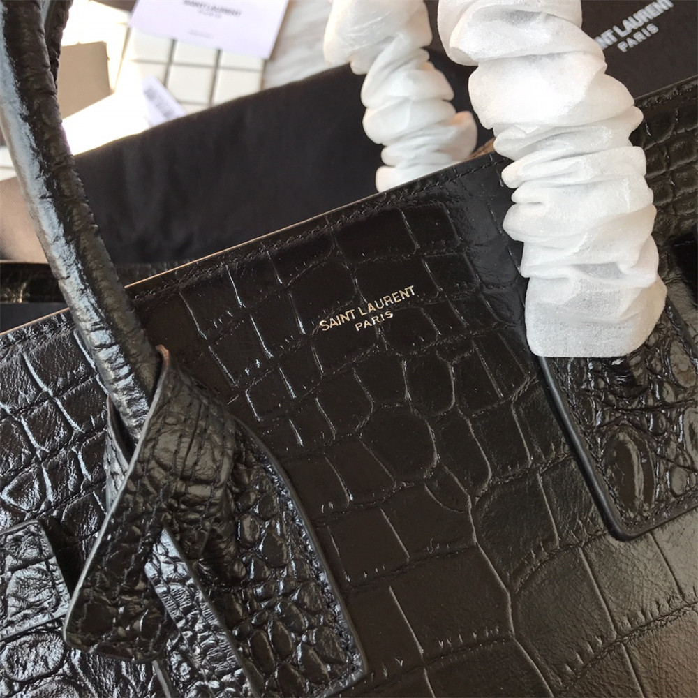 YSL SAC DE JOUR SMALL IN MATTE CROCODILE EMBOSSED LEATHER