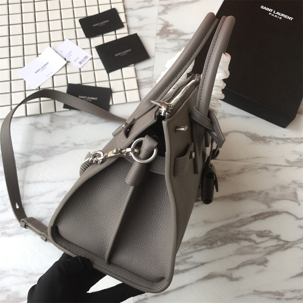 YSL SAC DE JOUR BABY IN GRAINED LEATHER GREY