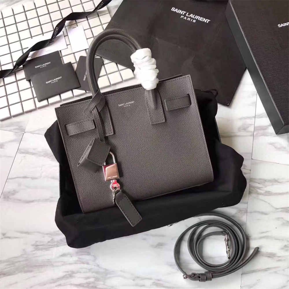 YSL SAC DE JOUR NANO IN GRAINED LEATHER GREY