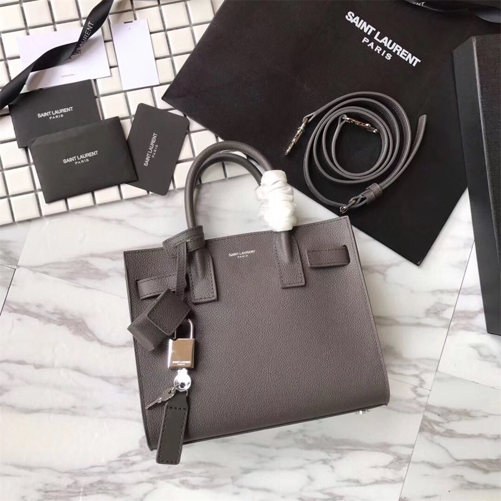 YSL SAC DE JOUR NANO IN GRAINED LEATHER GREY