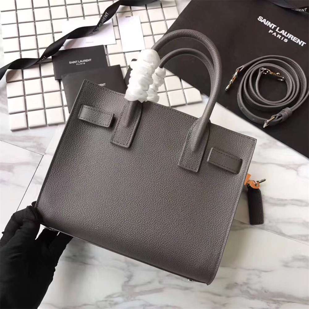 YSL SAC DE JOUR NANO IN GRAINED LEATHER GREY