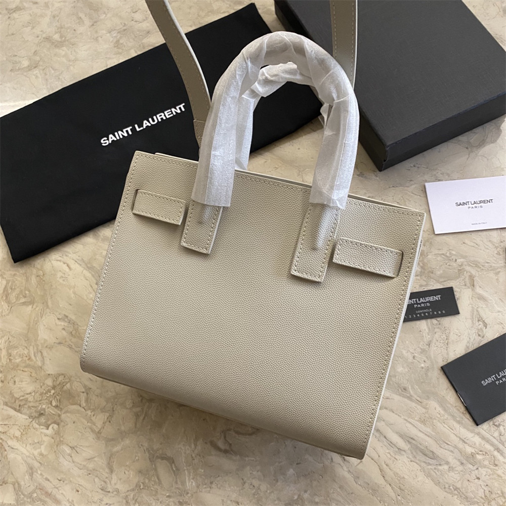 YSL SAC DE JOUR NANO IN GRAINED LEATHER WHITE