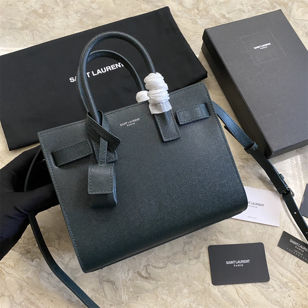 YSL SAC DE JOUR NANO IN GRAINED LEATHER GREEN