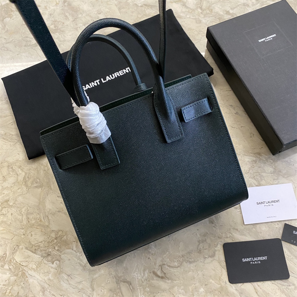 YSL SAC DE JOUR NANO IN GRAINED LEATHER GREEN