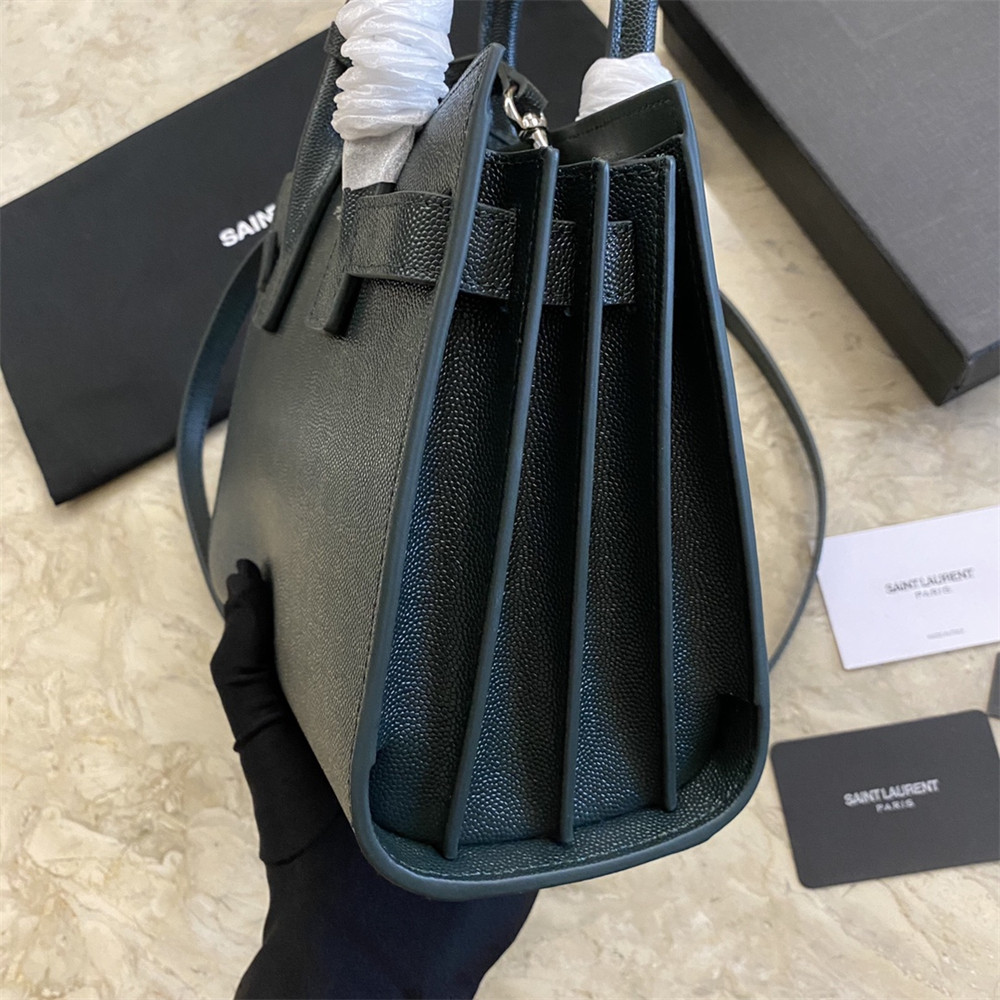 YSL SAC DE JOUR NANO IN GRAINED LEATHER GREEN