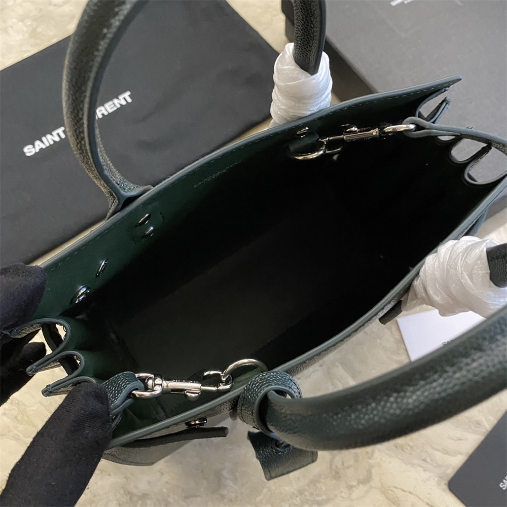 YSL SAC DE JOUR NANO IN GRAINED LEATHER GREEN