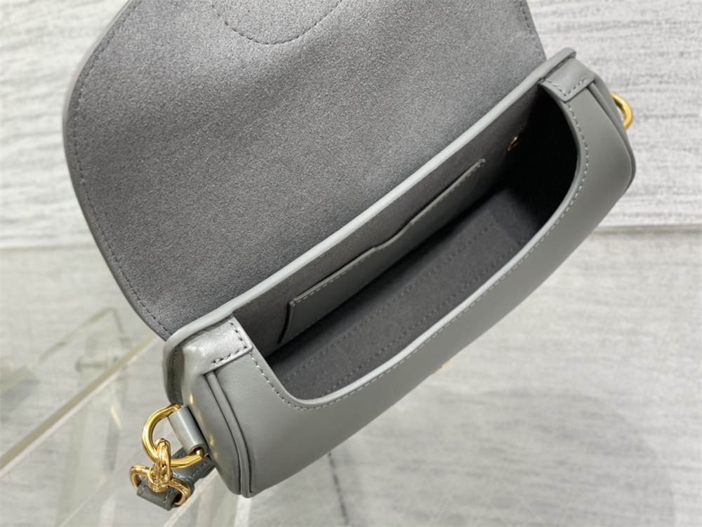 DIOR BOBBY EAST-WEST BAG Latte Box Calfskin Grey