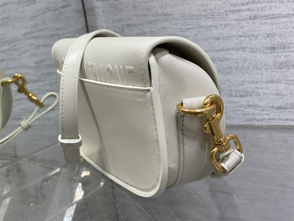 DIOR BOBBY EAST-WEST BAG Latte Box Calfskin white