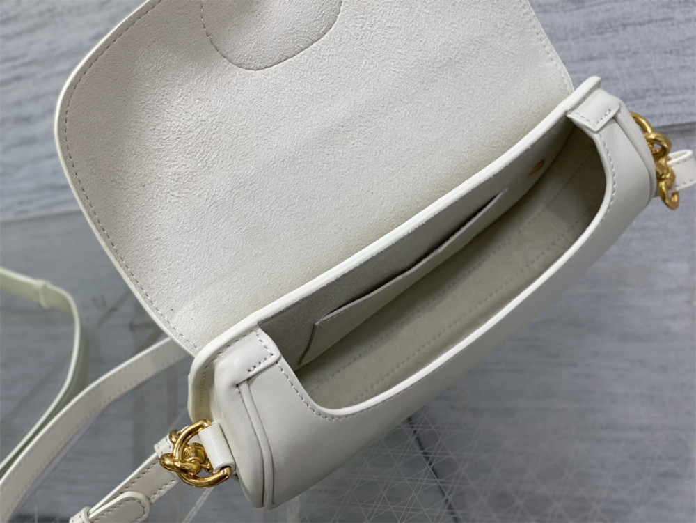 DIOR BOBBY EAST-WEST BAG Latte Box Calfskin white