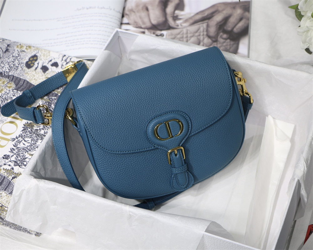 MEDIUM DIOR BOBBY BAG Blue Grained Calfskin
