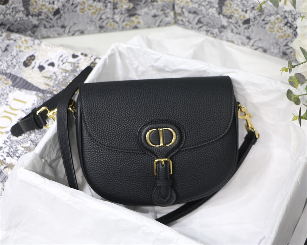 MEDIUM DIOR BOBBY BAG Black Grained Calfskin