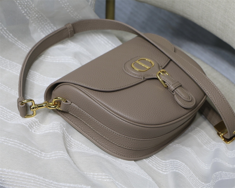MEDIUM DIOR BOBBY BAG Grey Grained Calfskin