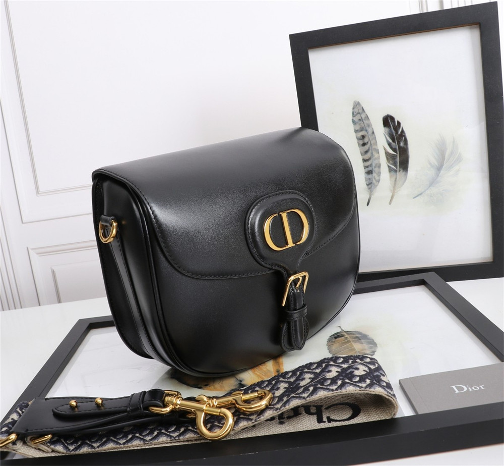 LARGE DIOR BOBBY BAG Black Box Calfskin